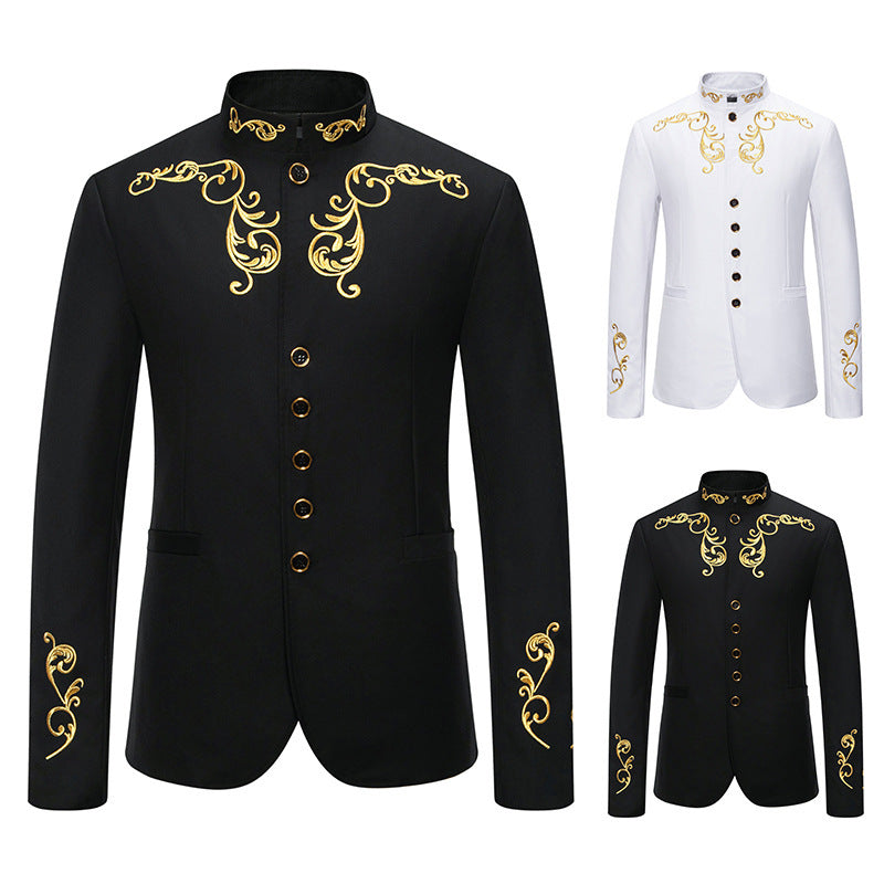 Herren modischer Blazer mit hochwertiger Stickerei R&B