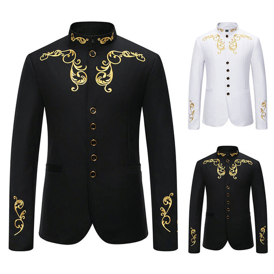 Herren modischer Blazer mit hochwertiger Stickerei R&B