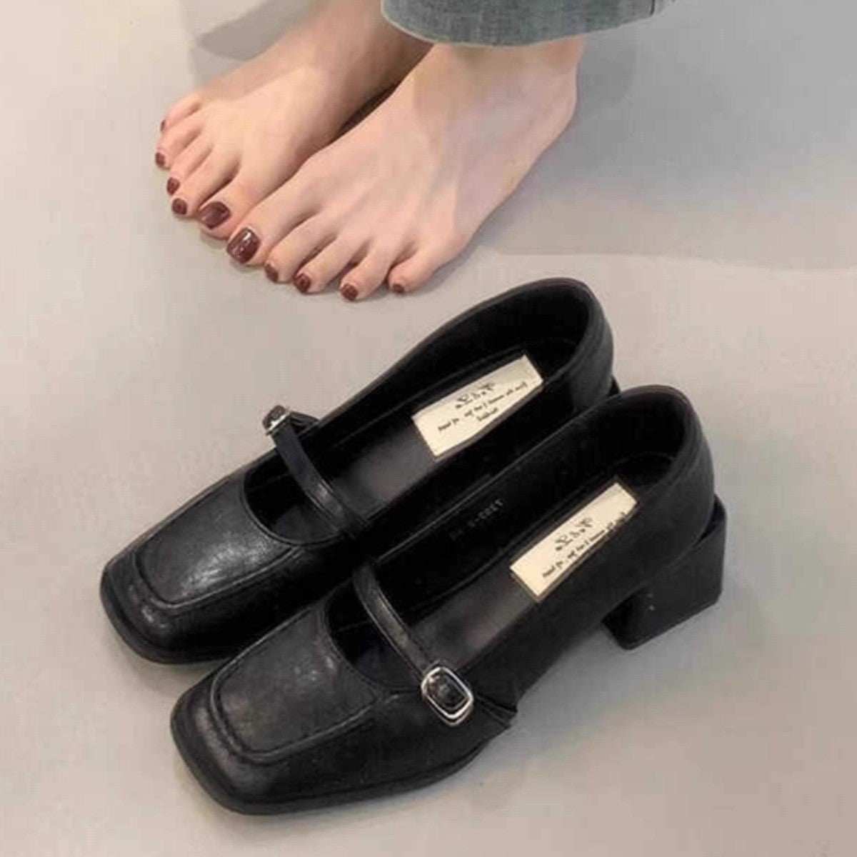 Damen elegante und komfortable Mary Jane Pumps mit modischem Blockabsatz R&B
