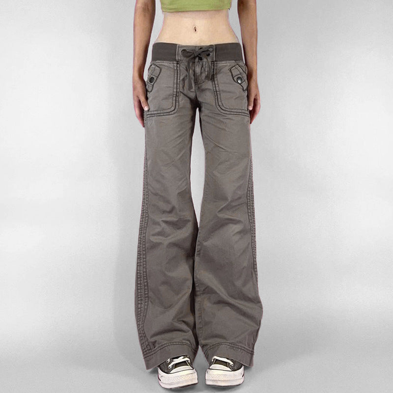 Damen Flared Pants mit modischem Taillengürtel R&B