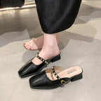 Damen elegante Slingback-Mules mit modischem Absatz