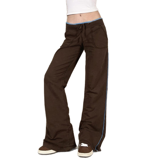 Damen komfortable Freizeithose mit breitem Bein und elastischem Bund R&B