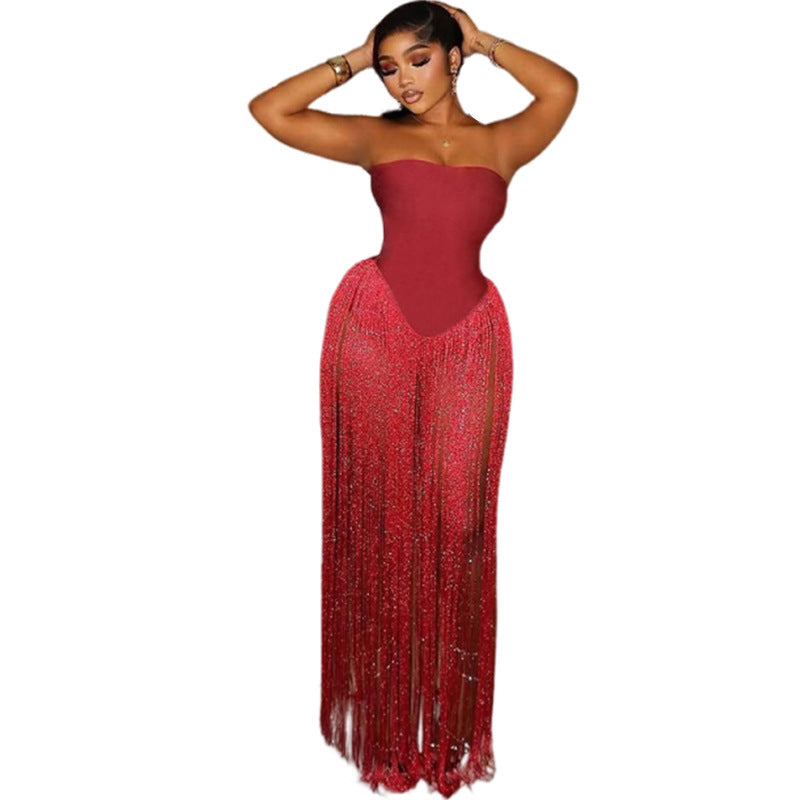 Damen Badeanzug mit fransigen Details R&B