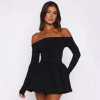 Damen Off-Shoulder Kleid R&B