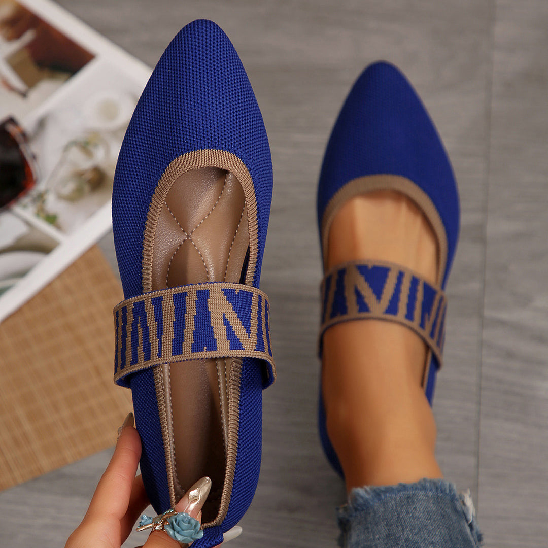 Damen Elegante und atmungsaktive Ballerinas mit elastischen Riemen R&B