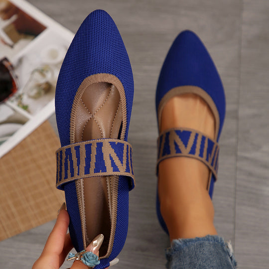 Damen Elegante und atmungsaktive Ballerinas mit elastischen Riemen R&B