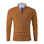 Herren Strickpullover mit modernem Stehkragen und strukturiertem Design R&B