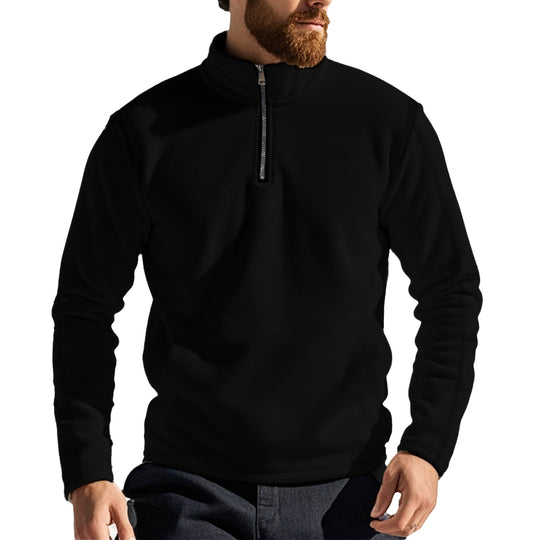 Herren Fleece-Pullover mit hohem Kragen und praktischer Reißverschlussöffnung R&B
