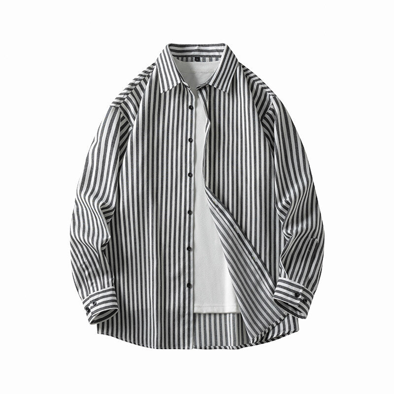 Herren Langarmhemd mit elegantem Streifenmuster und bequemen Passform