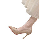 Damen Glitzernde High Heels mit elegantem spitzem Design und rutschfestem Fußbett R&B