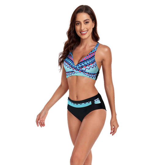 Damen Sportliches Bikini-Set mit trendigem Schnitt und modernem Grafikdesign R&B