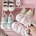 Damen Sneaker mit verspielten Tiermotiven und doppeltem Klettverschluss R&B