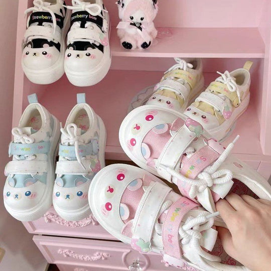 Damen Sneaker mit verspielten Tiermotiven und doppeltem Klettverschluss R&B