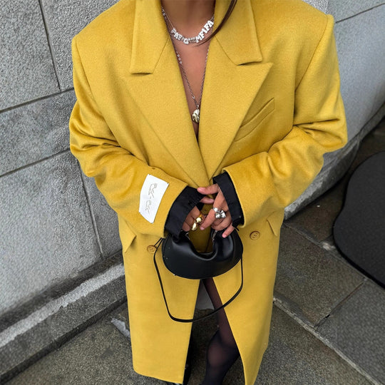 Damen Oversized Wollmantel R&B