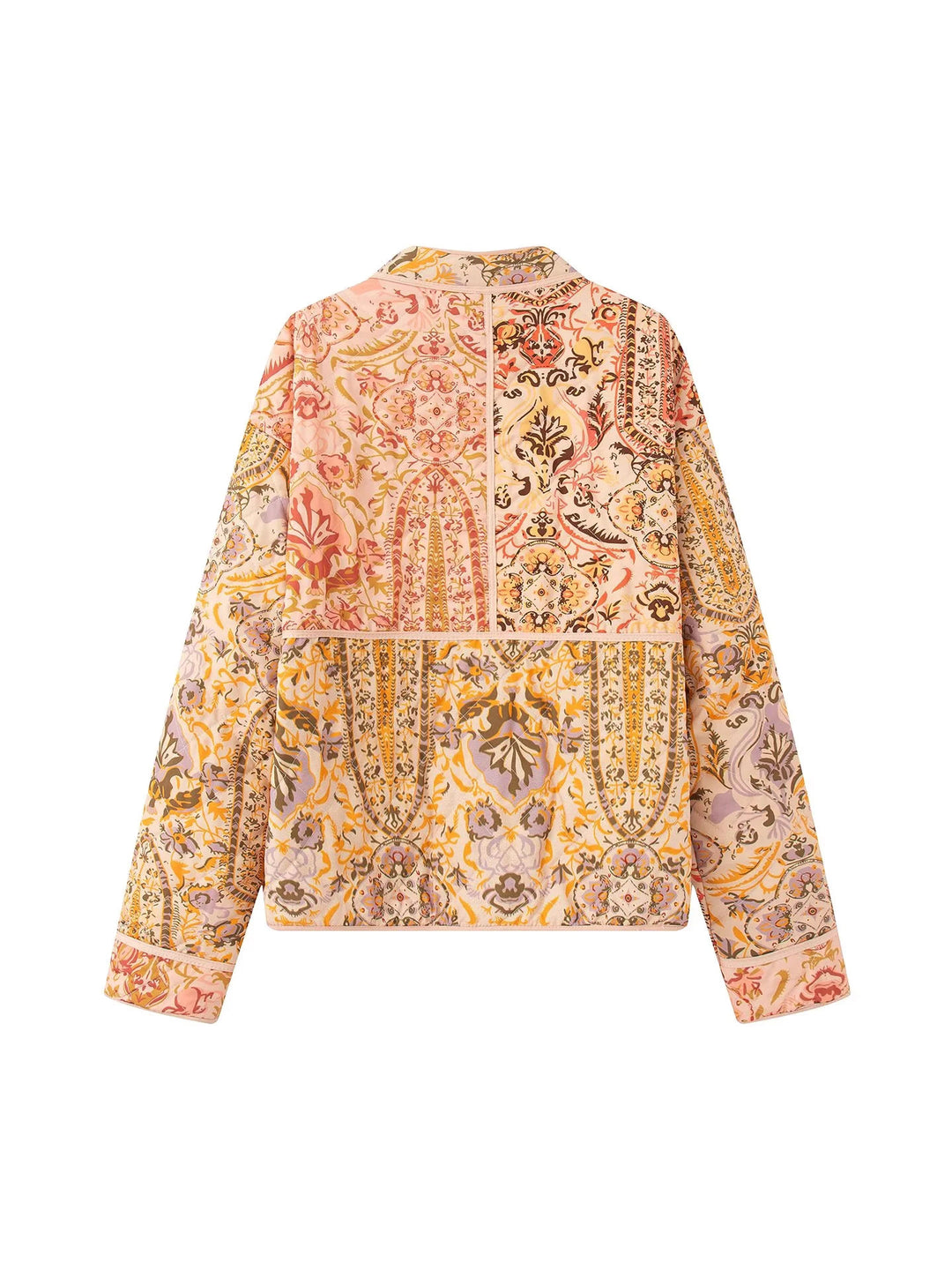 Damen gesteppte Jacke mit floralen Mustern und praktischen Taschen R&B
