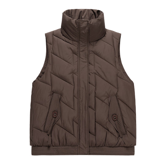 Damen Modische und funktionale Steppjacke mit hohem Kragen und Taschen R&B