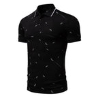 Herren Poloshirt mit modernem Druck und hochwertigem Baumwollmaterial