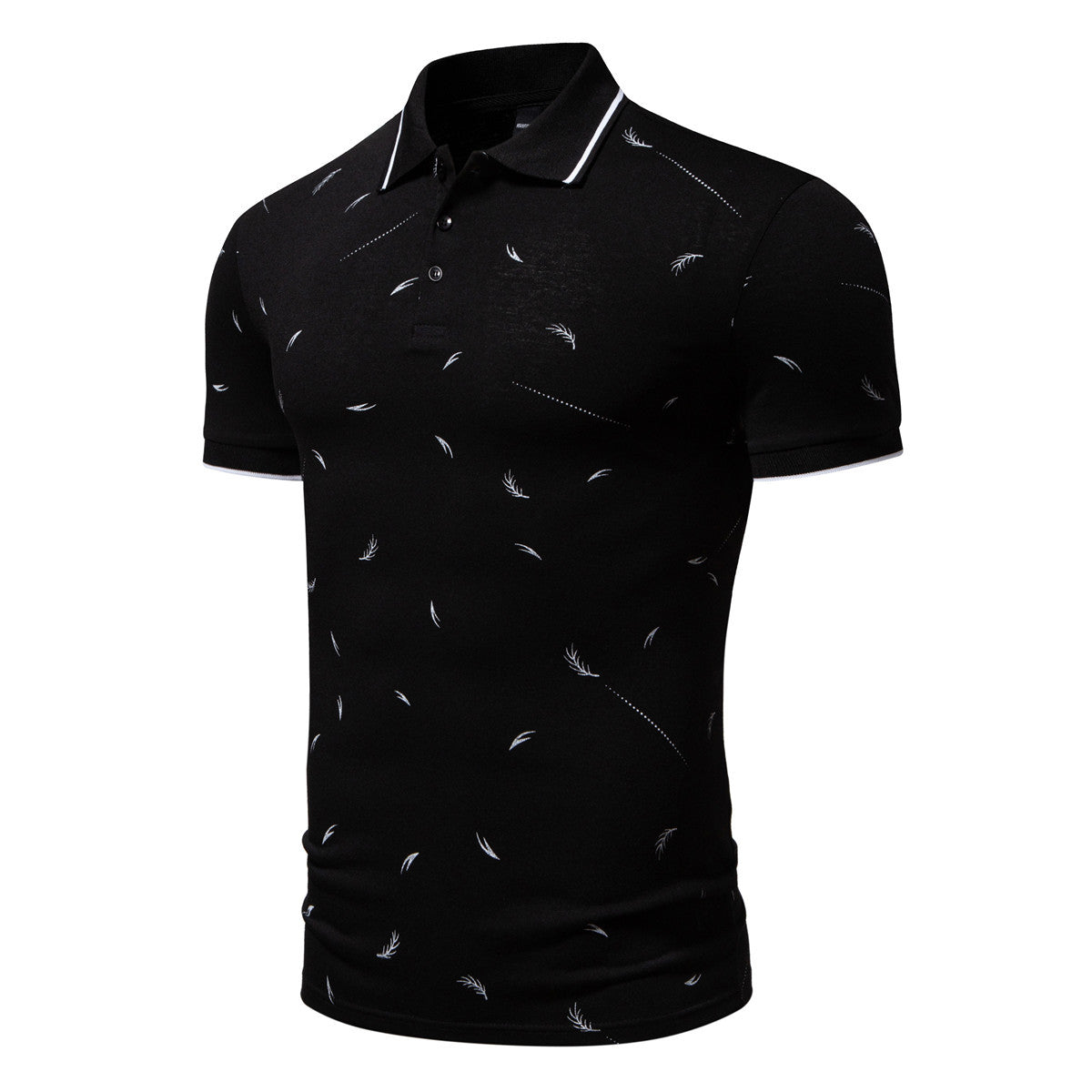 Herren Poloshirt mit modernem Druck und hochwertigem Baumwollmaterial