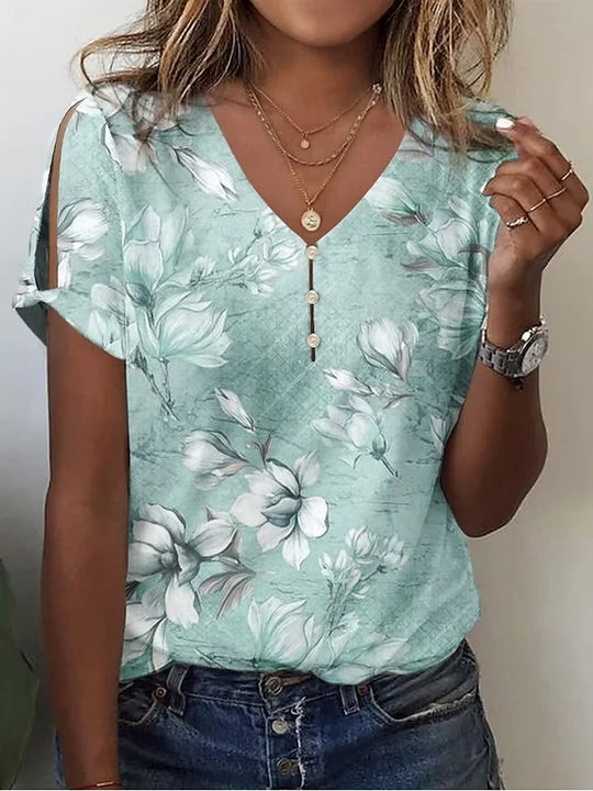 Damen Viskosebluse mit floralem Design und schicke Details R&B
