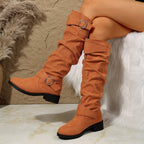 Damen modische Overknee-Stiefel aus Wildleder R&B