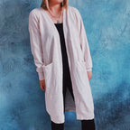 Damen lässige Strickjacke mit tiefem Schnitt und praktischen Taschen R&B