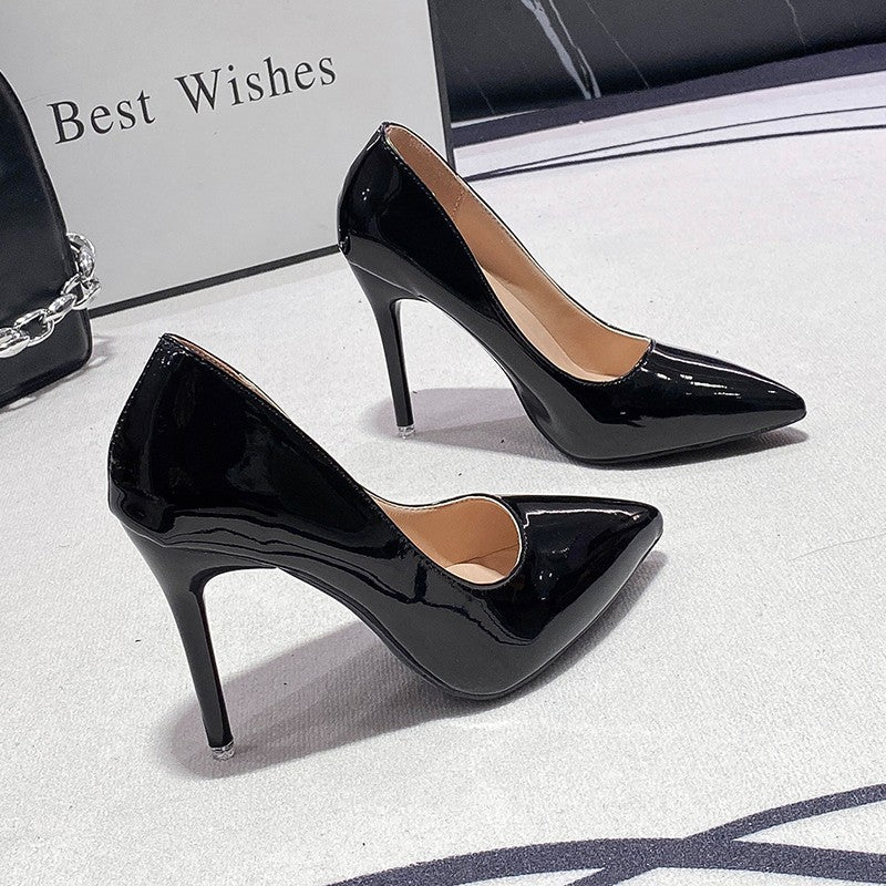 Damen elegante spitze High Heels mit glänzendem Finish R&B