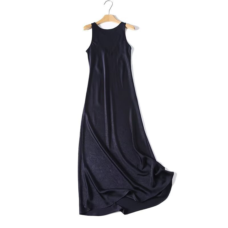 Damen Langes Seidenkleid mit elegantem Rückenausschnitt R&B