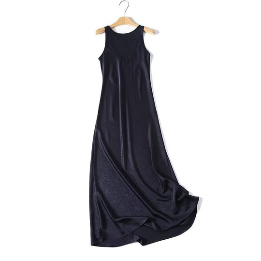 Damen Langes Seidenkleid mit elegantem Rückenausschnitt R&B