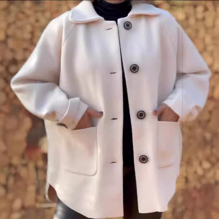 Damen Übergangsjacke mit großem Kragen und praktischen Taschen R&B