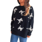 Damen Pullover mit verspieltem Schleifenmotiv und lässigem Schnitt R&B