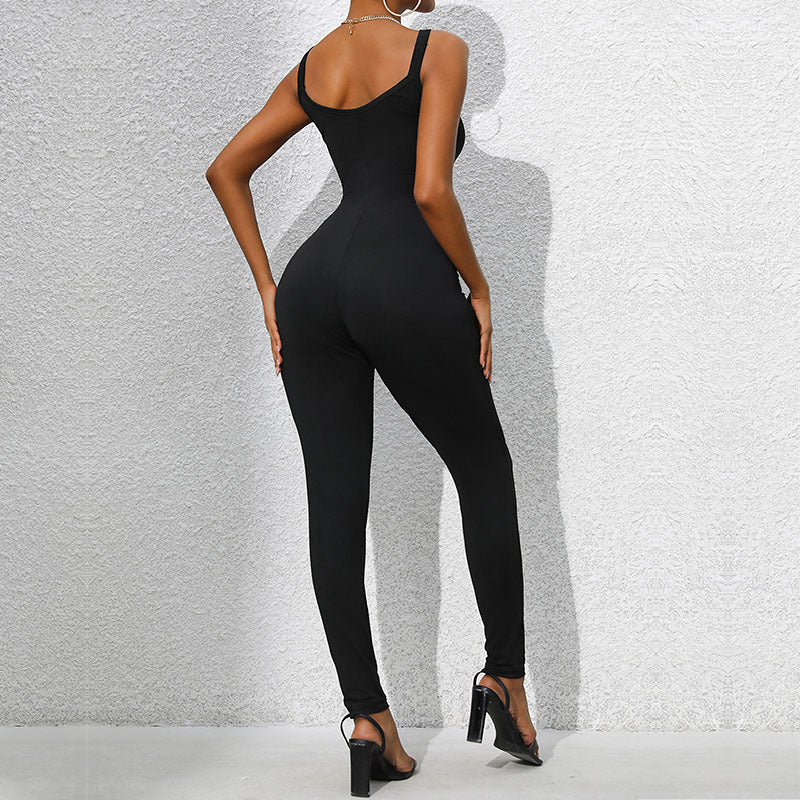 Damen Figurbetontes Jumpsuit mit eleganten Schulterdetails R&B