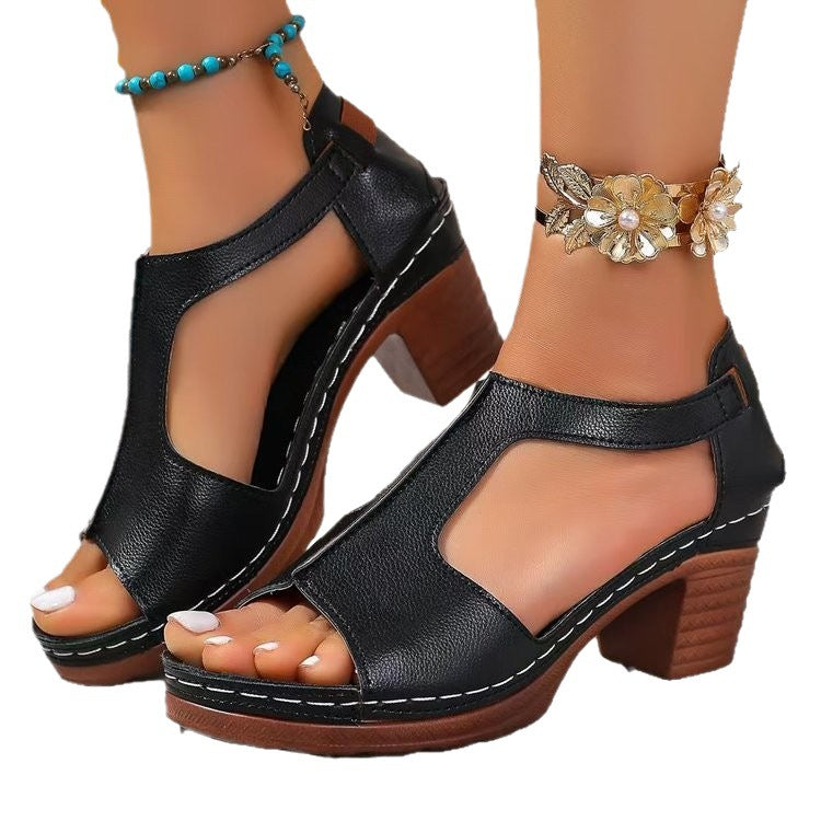 Damen Komfortable Offene Sandalen mit modischen Cut-Outs R&B