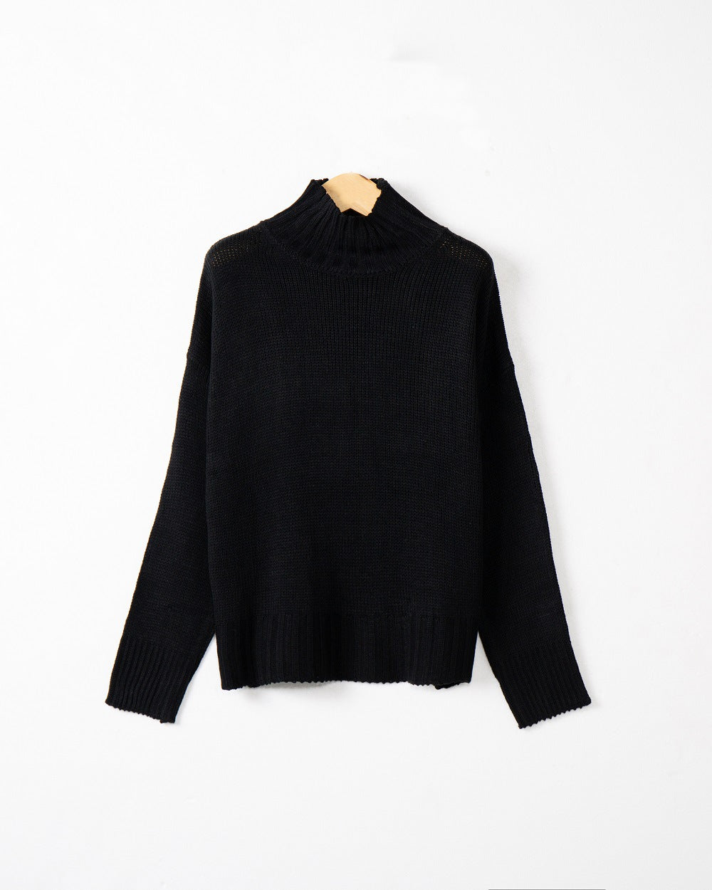 Damen hochgeschlossener Strickpullover mit strukturiertem Design R&B