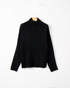 Damen hochgeschlossener Strickpullover mit strukturiertem Design