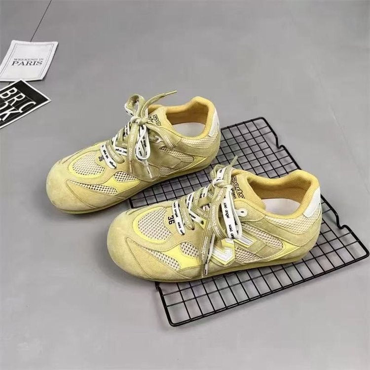 Damen Sportliche Schnür-Sneaker mit atmungsaktiver Mesh-Oberfläche und dämpfender Sohle R&B