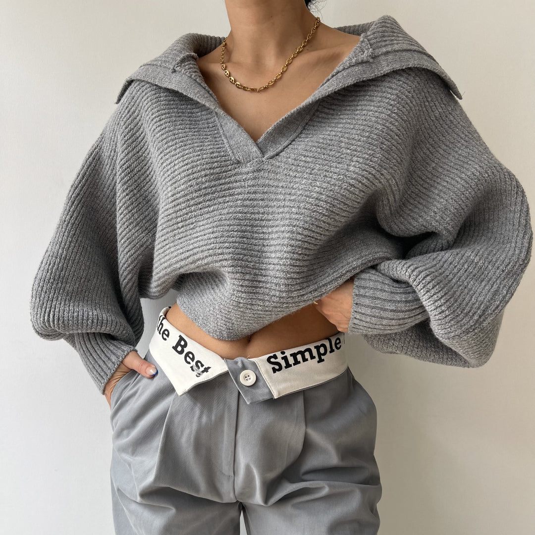 Damen Modischer Strickpullover mit oversized Schnitt R&B