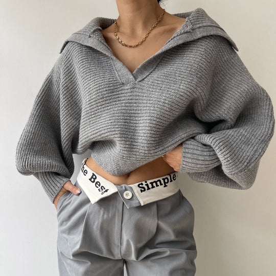 Damen Modischer Strickpullover mit oversized Schnitt R&B