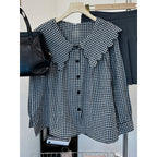Damen Bluse mit großem Kragen und Rüschendetails R&B