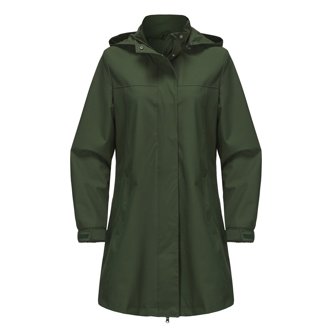 Damen funktionale Übergangsjacke mit verstellbarem Kapuzenkragen und praktischen Taschen R&B