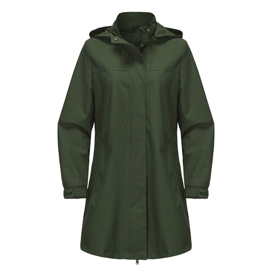 Damen funktionale Übergangsjacke mit verstellbarem Kapuzenkragen und praktischen Taschen R&B