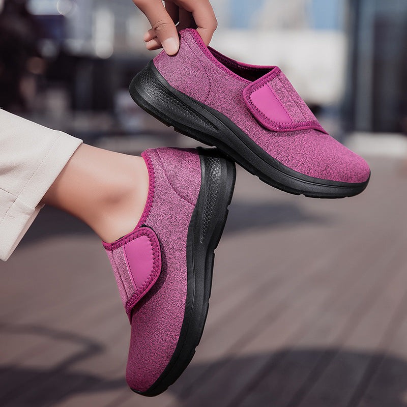 Damen Bequeme Slip-On Fitnessschuhe mit verstellbarem Klettverschluss R&B
