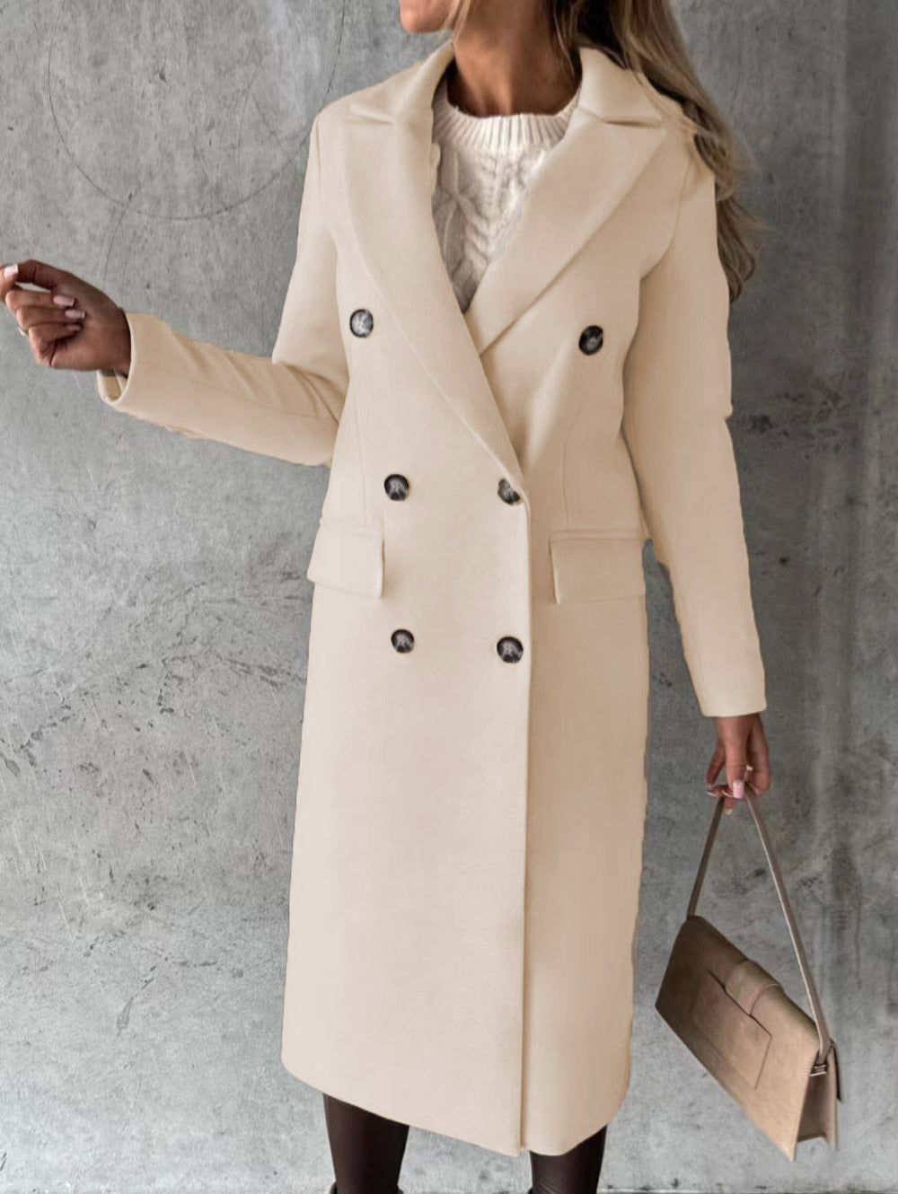 Damen Eleganter doppelt-gesetzter Trenchcoat R&B