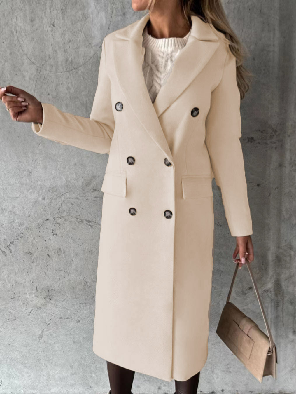 Damen Eleganter doppelt-gesetzter Trenchcoat R&B