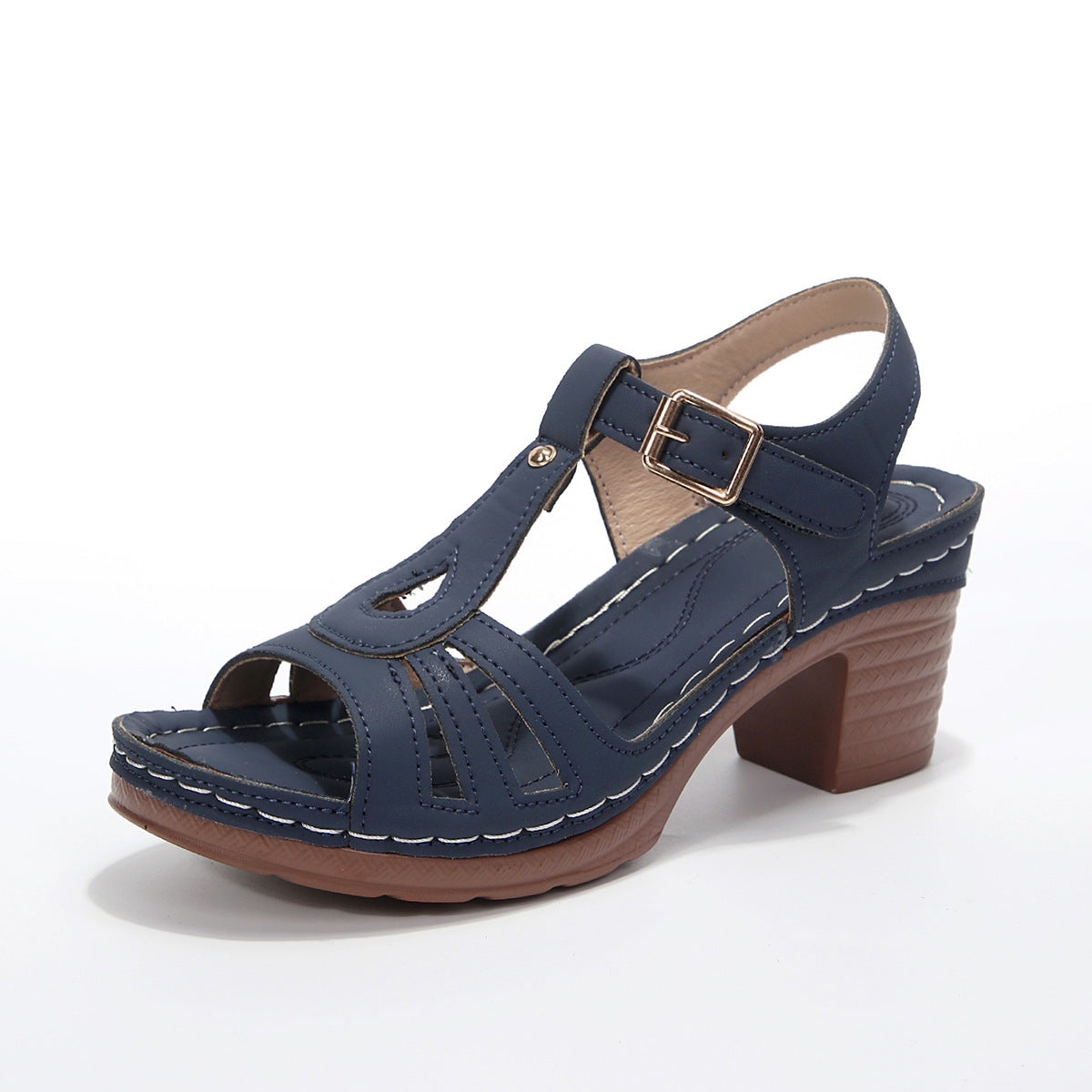 Damen Elegante Sandalen mit hochwertigen Schnallen und komfortablem Fußbett