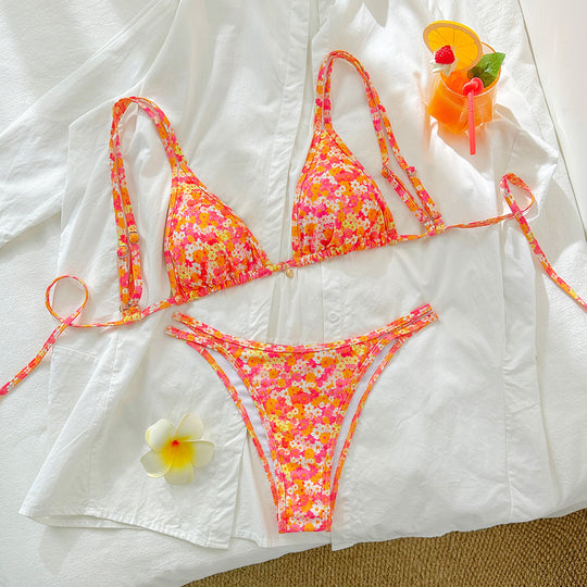 Damen Triangel-Bikini mit floralen Mustern R&B