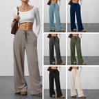 Damen Weit geschnittene Relax-Hose aus elastischem Strickmaterial mit Kordelzug R&B