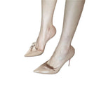 Damen elegante High Heel Pumps mit zierlichem Schleifendetail R&B