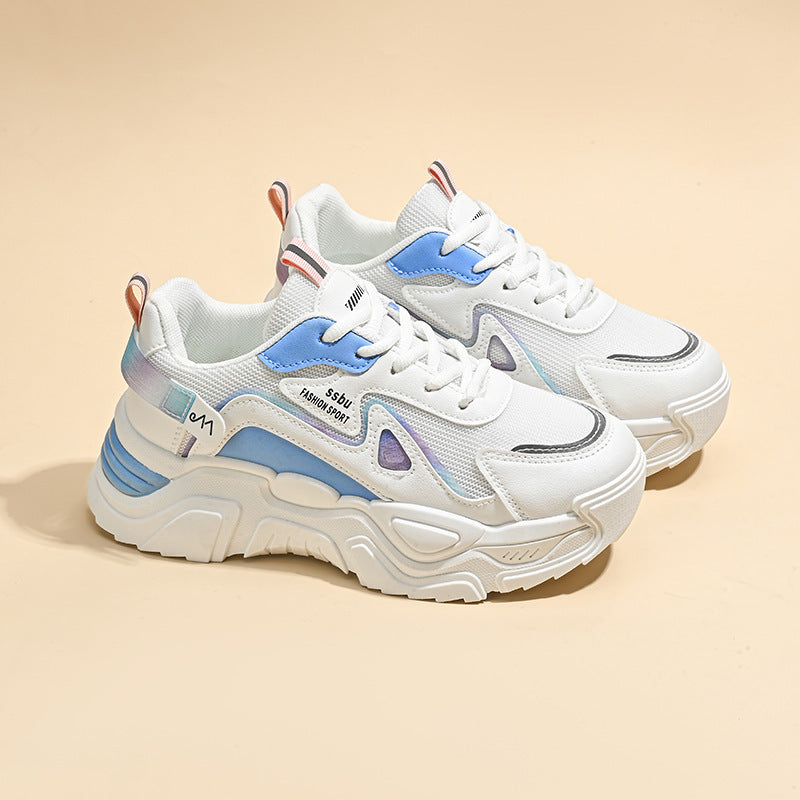 Damen Sportliche Chunky Sneakers mit atmungsaktiver Netzstruktur und stabiler Sohle R&B