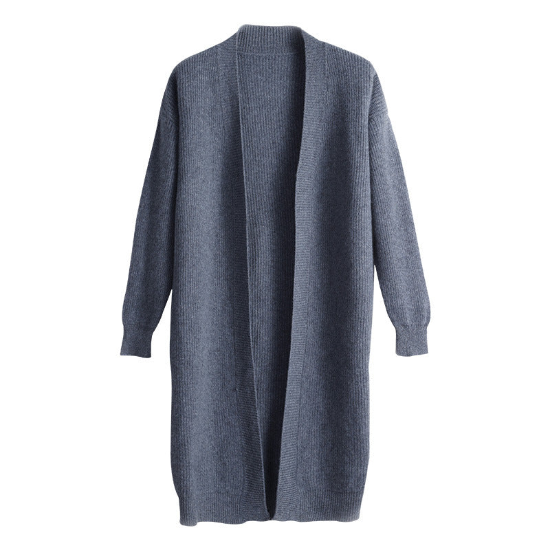Damen Großer Strickcardigan mit offenem Design und voluminösen Ärmel R&B