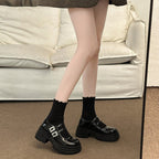 Damen Plateau-Ballerinas mit doppelt verstellbarem Riemen und glitzernden Details R&B